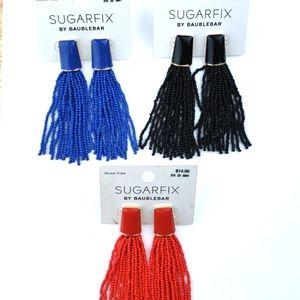 NWT 3 Pair Baublebar SUGARFIX Beaded Tassel